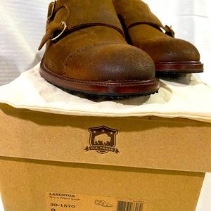 Men’s shoe by H.S. Trask, Langston, brown waxed suede, brand new, Size 9, Medium